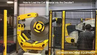 How to load and unload coil material in decoiling and press feeding line