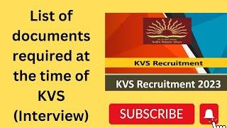 Document required at the time of KVS interview #kvs