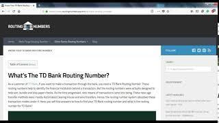 How to Find TD Bank Routing Number?