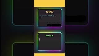 Junior Vs Senior |Beginner Vs Pro| #webdevelopment #programming #css #javascript #coding #html #css3