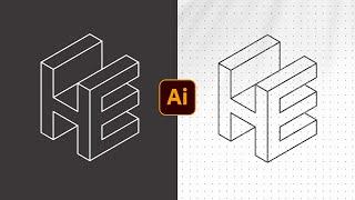 How To Draw Any Isometric Logo In This Process | Modern Logo Design | Adobe Illustrator Tutorial