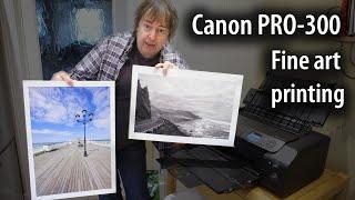 Canon PRO-300 Fine Art printing. Using high quality smooth rag paper for colour and black and white