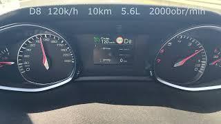 PEUGEOT 308 1.2 puretech  automat spalanie test 90 100 110 120 130 140