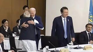 PM Modi, US President Joe Biden share a hug as they meet at G7 Summit in Japan, watch!