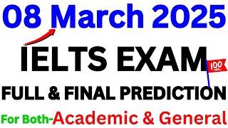 8 MARCH 2025 IELTS EXAM PREDICTION | IELTS | IDP & BC