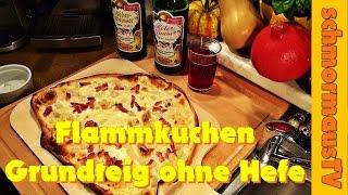 Flammkuchen - Grundteig ohne Hefe - Flammkuchen selber machen -