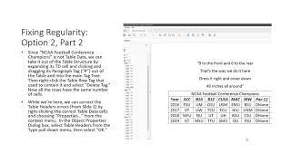 Abobe Acrobat Pro DC:  Table Regularity