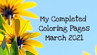 My Completed coloring pages for March 2021