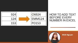 How to add text before every number in Excel (3 methods) @haminh1804 #msexcel #excelfunctions