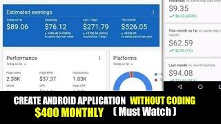 Self Click Admob Earning & Create Android studio Apps without coding and Earn money online