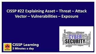 CISSP #22 Explaining  Security Terms Asset – Threat – Attack Vector – Vulnerabilities – Exposure