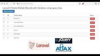 Laravel 9 Delete Multiple Records with checkbox using Jquery Ajax