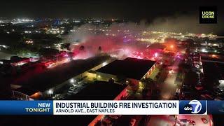 Industrial building fire investigation in East Naples