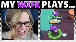  My Wife TRIES to Play Brawl Stars  | Biggest Noob in Brawl Stars HISTORY!