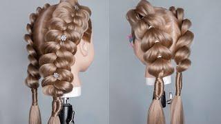 Объемные косы. Прически для девочек. Легкие прически / two easy and simple braids