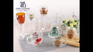 New Collection Heat Resistant Borosilicate Double Wall Glass Cup with Handle