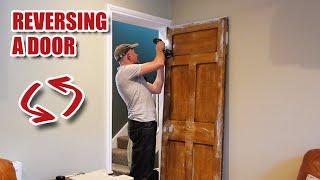 Re-hanging door to open the other way - door restoration project (part 2)