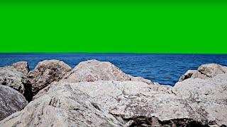 Beautiful Lake water green screen | Rocks