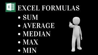 BASIC FORMULAS IN EXCEL / SUM, AVERAGE, MEDIAN, MAX, MIN formulas in Microsoft excel for beginners