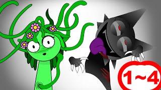 Incredibox Sprunki - VANERIA vs CREEPY WENDA - CREEPY SPRUNKIES! EP1-4 | Cartoon Animation