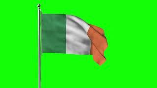 Green screen Footage | Ireland Waving Flag Green Screen Animation | Royalty-Free