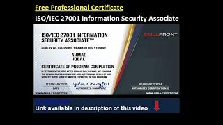 Free ISO IEC 27001 Information Security Associate | Free ISO Certification