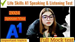 Life Skills A1 IELTS UKVI Spouse Visa Test||Speaking & Listening|| Recent Topics Full Mock Test 2024