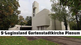 STUTTGART (D)-Luginsland, ev. Gartenstadtkirche, Vollgeläut (Außenaufnahme)