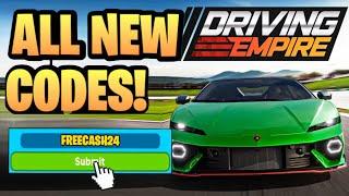 NEW* ALL WORKING CODES FOR DRIVING EMPIRE IN 2024! ROBLOX DRIVING EMPIRE CODES