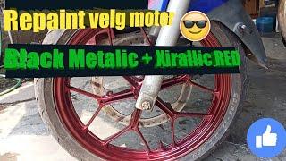 Repaint Velg |  Black Metalic + Xirallic red Sapporo Ultimate