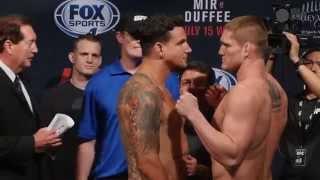 Todd Duffee and Frank Mir stare each other down at UFC Fight Night