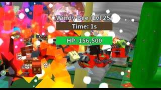 World Record Solo Level 25 Wild Windy Bee (No RBC) | Bee Swarm Simulator