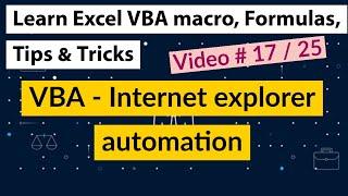 Excel VBA - Internet explorer automation