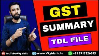 GST Monthly Summary TDL File | Tally Prime All TDL Free Download | TDL File for Tally Prime