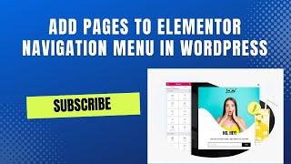 Elementor Tutorial: How to Create a Custom Navigation Menu with WordPress Pages