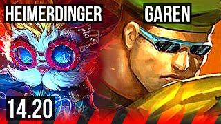 HEIMERDINGER vs GAREN (TOP) | Rank 13 Heimer | EUW Master | 14.20