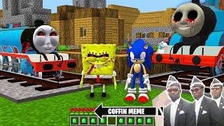 This is THOMAS THE TANK ENGINE.EXE and FRIENDS in Minecraft - Coffin Meme SONIC AND SPONGEBOB part 2