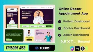 Episod 38: Adding Video Conferencing  in Online Doctor Booking App | How to use 100ms API in Next js