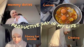 Productive vlog | filming content, prepping meals for baby, new baby products & cleaning