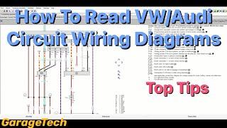 How to read and use VW Audi circuit wiring diagrams.  Current Flow Diagrams Skoda Seat Bentley help