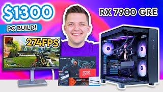 BEST $1300 Gaming PC Build 2024!  [Full 1440p Build Guide ft. RX 7900 GRE]