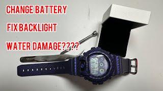 G Shock DW-6900 replace battery fix backlight plus water damage