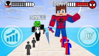 JJ Spider-Man vs Mikey Venom in GIANT RUN Game - Maizen Minecraft Animation