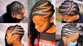 ️60 + Black Women Braided Cornrow Hairstyle Picture Ideas To Try! | Beautiful Braided Cornrow 