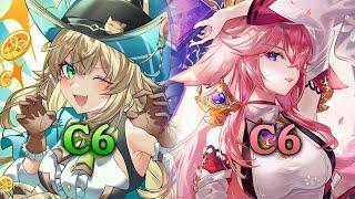 NEW OUTFIT! C6 Kirara x C6 Yae Miko AGGRAVATE DUO CARRY | 4.7 Abyss Floor 12