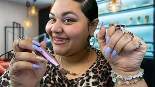 ASMR POV: Eccentric Tacky Lady does your nails ~ lots of gum chewing