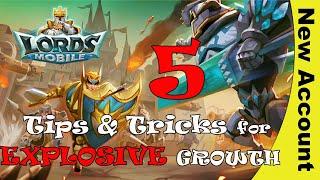 5 tips for Lords Mobile new accounts HYPER FAST growth!