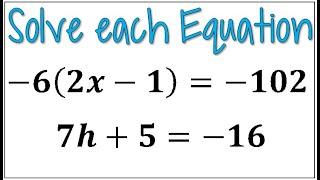 Solve Multistep Equations