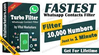 Vital Turbo Fast WhatsApp Numbers Filter & Generator | WA Contacts Checker, Verify & Filter Numbers