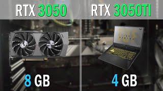 NVIDIA RTX 3050 VS  NVIDIA RTX 3050 TI Laptop | Test In Games High 1080p | 2022